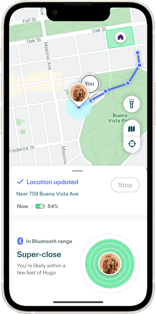 Whistle App - Find My Pet GPS feature